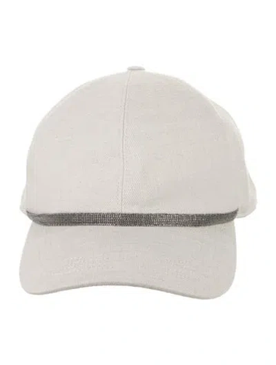 Pre-owned Brunello Cucinelli Monili Canvas Baseball Cap In Neutral