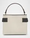 Brunello Cucinelli Small Cotton-linen Essence Top-handle Bag In Off White