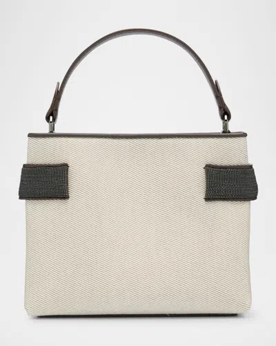 BRUNELLO CUCINELLI MONILI CANVAS TOP-HANDLE BAG