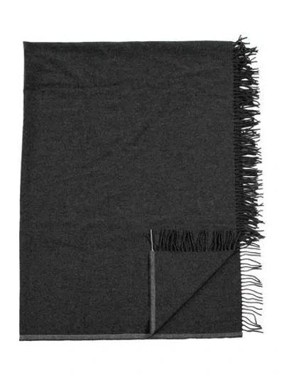 Pre-owned Brunello Cucinelli Monili Cashmere Selvedge Throw Blanket In Grey