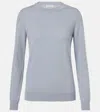 Brunello Cucinelli Cashmere Monili-trim Sweater In Blue