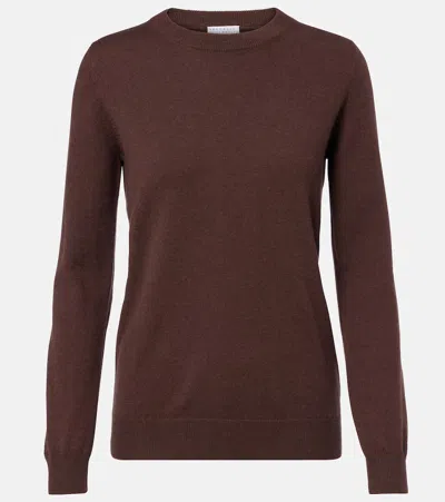 Brunello Cucinelli Monili Cashmere Sweater In Brown