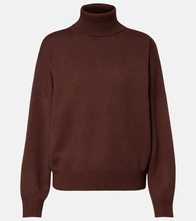 Brunello Cucinelli Monili Cashmere Turtleneck Sweater In Brown