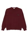 Brunello Cucinelli Crew Neck Cashmere Sweater With Embroidered Detail In Brown