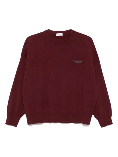 Brunello Cucinelli Monili Chain Accented Sweater In Brown