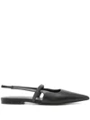 Brunello Cucinelli Slingback Ballet Flats With Precious Strap In Black