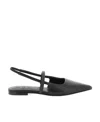 Brunello Cucinelli Slingback Ballet Flats With Precious Strap In Black