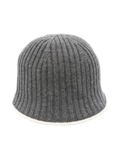 Brunello Cucinelli Kids' Monili-chain Beanie In 灰色