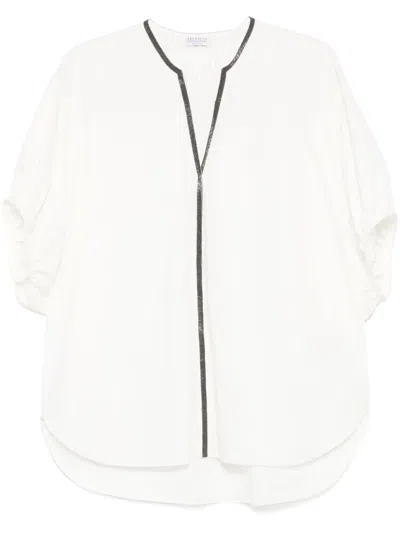 Brunello Cucinelli Monili-chain Blouse In White