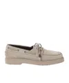 Brunello Cucinelli Taupe Grey Boat Moccasins With Monili Chain In Neutral