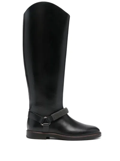 Brunello Cucinelli Monile Boots, Ankle Boots In Black