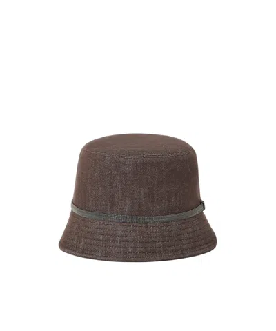 Brunello Cucinelli Monili-chain Bucket Hat In Brown