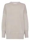 Brunello Cucinelli Monili-chain Cashmere Sweater In Gray