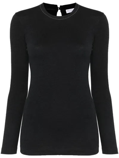 BRUNELLO CUCINELLI MONILI CHAIN COTTON JUMPER