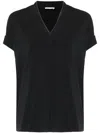 Brunello Cucinelli Monili-chain Cotton T-shirt In Black