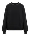 Brunello Cucinelli Black Cotton Crewneck Sweatshirt In Black