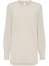 Brunello Cucinelli Monili-chain Detail Blouse In Neutrals