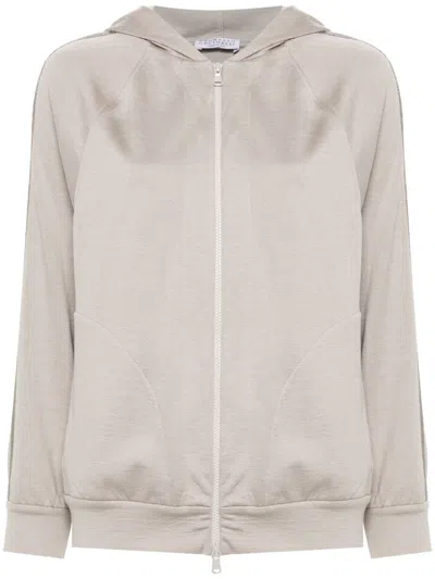 Brunello Cucinelli Monili Chain-detail Hooded Jacket In Grey