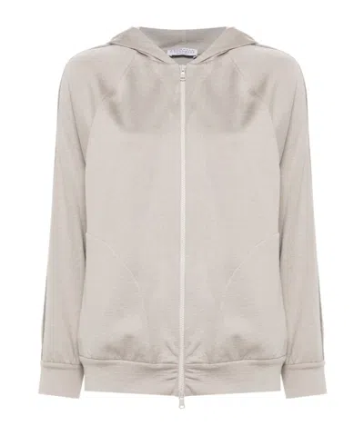 BRUNELLO CUCINELLI BRUNELLO CUCINELLI MONILE-EMBELLISHED ZIPPED HOODIE