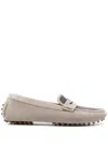 Brunello Cucinelli Monili-embellished Loafers In Gray