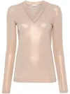 Brunello Cucinelli Monili Chain-detail Lurex Top In Brown