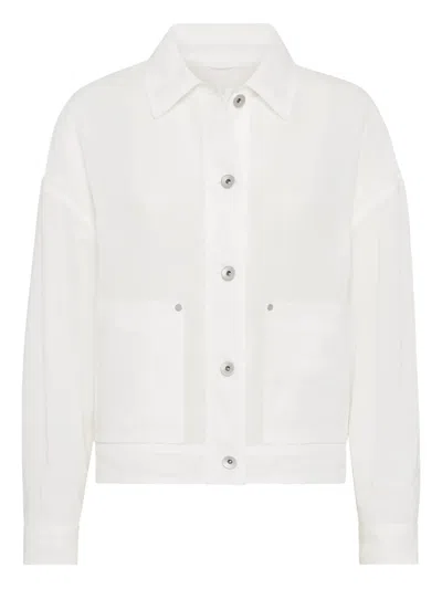 Brunello Cucinelli Monili Organza-jacke Mit Kettendetail