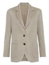 Brunello Cucinelli Sparkling Ribbed Lurex Jacket With Peaked Lapels