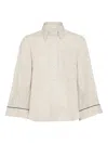 Brunello Cucinelli Cropped Shirt With Monili