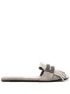 Brunello Cucinelli Monili Chain-detail Slides In Grey