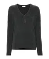 Brunello Cucinelli Long Sleeve V-neck Sweater In Black