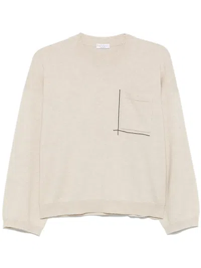 Brunello Cucinelli Monili Chain-detail Sweater In Neutrals