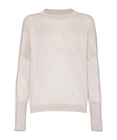 BRUNELLO CUCINELLI BRUNELLO CUCINELLI ZIP DETAILED CREWNECK SWEATER