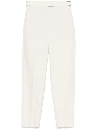 Brunello Cucinelli Monili Chain-detail Tailored Trousers In White
