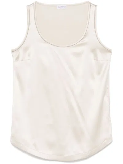 Brunello Cucinelli Monili Chain-detail Tank Top In Neutrals