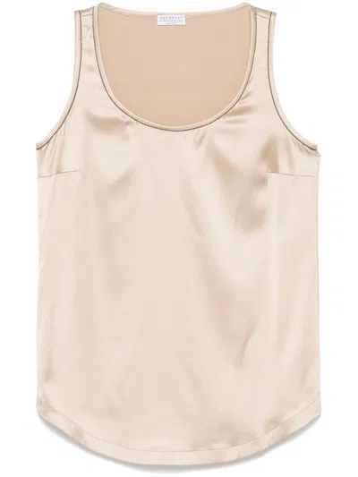 Brunello Cucinelli Monili Chain-detail Tank Top In Neutrals