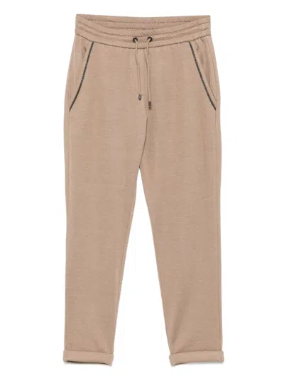 Brunello Cucinelli Monili Chain-detail Track Trousers In Multicolor