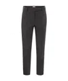 Brunello Cucinelli Women's Stretch Virgin Wool Cigarette Trousers With Jewellery In Black