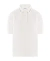 Brunello Cucinelli Piquet Polo Shirt With Monili In White