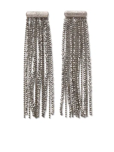 Brunello Cucinelli Vetro And Silver Earrings In Gold