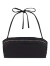 Brunello Cucinelli Black Techno Jersey Monili Bikini Bandeau Top In Black
