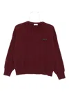 Brunello Cucinelli Crew Neck Cashmere Sweater With Embroidered Detail In Red