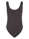 Brunello Cucinelli Sleeveless One-piece Swimsuit In Brown