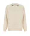 Brunello Cucinelli Embellished Ribbed Sweater In White