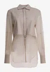 Brunello Cucinelli Monili-chain Layered Shirt In Neutral