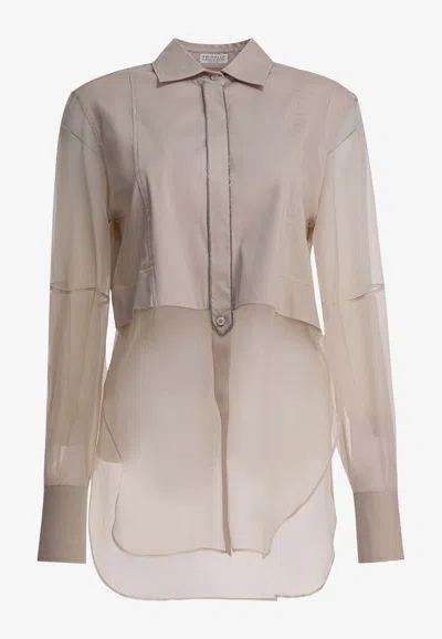 BRUNELLO CUCINELLI MONILI-CHAIN LAYERED SHIRT
