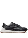 Brunello Cucinelli Leather Low Top Sneakers In Black