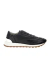 Brunello Cucinelli Monili-chain Leather Sneakers In Black