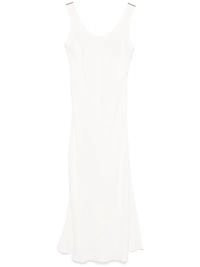 Brunello Cucinelli Monili-chain Maxi Dress In Neutrals