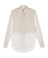 Brunello Cucinelli Women Silk Shirt With Shiny Details In Neutral