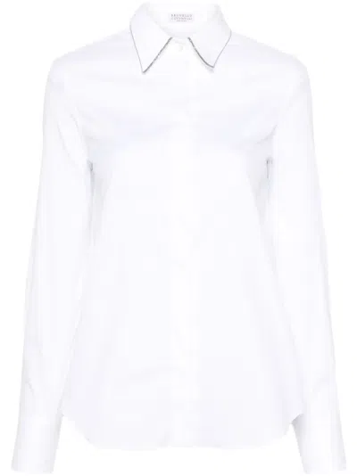 BRUNELLO CUCINELLI MONILI-CHAIN POPLIN SHIRT